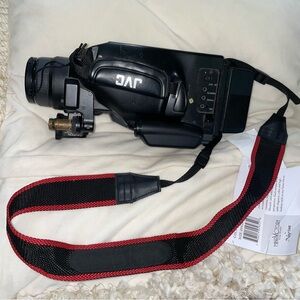 Vintage 1992 JVC Black Video Camera with Red Strap NOT TESTED